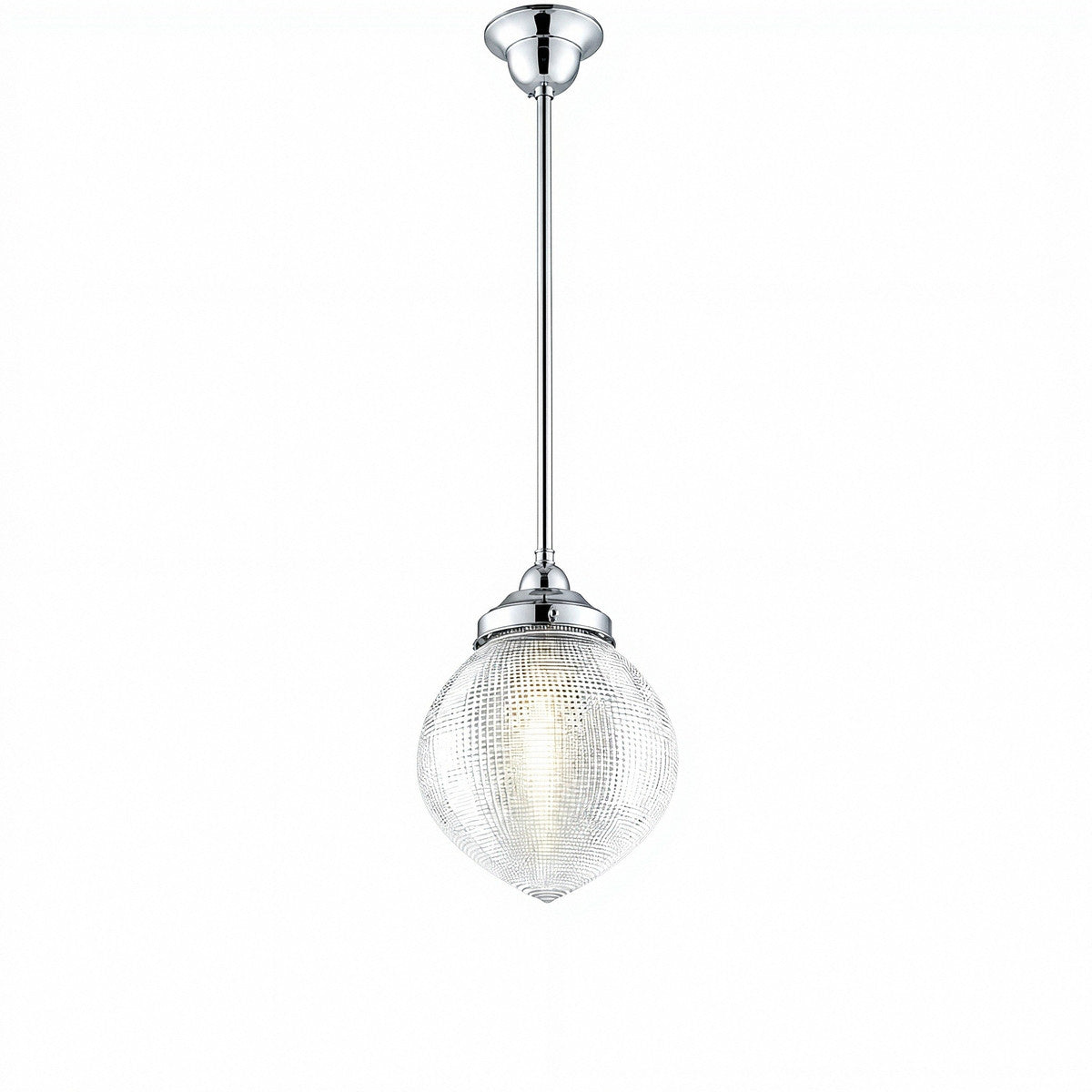 Lighting Inspirations Teardrop Hallophane 8" With 1/2" x 1/2m Rod Set Chrome