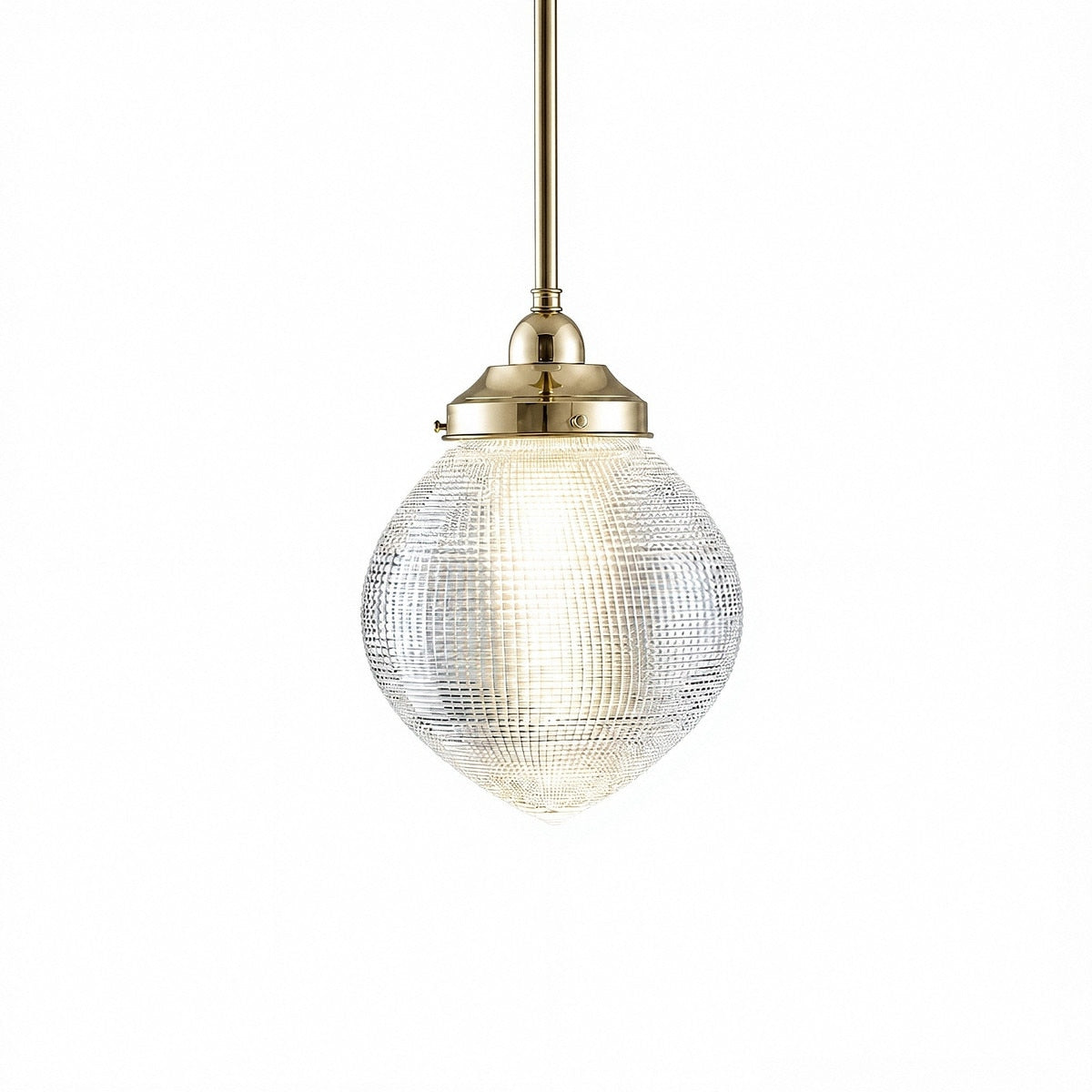 Lighting Inspirations Teardrop Hallophane 8" With 1/2" x 1/2m Rod Set Polished Brass