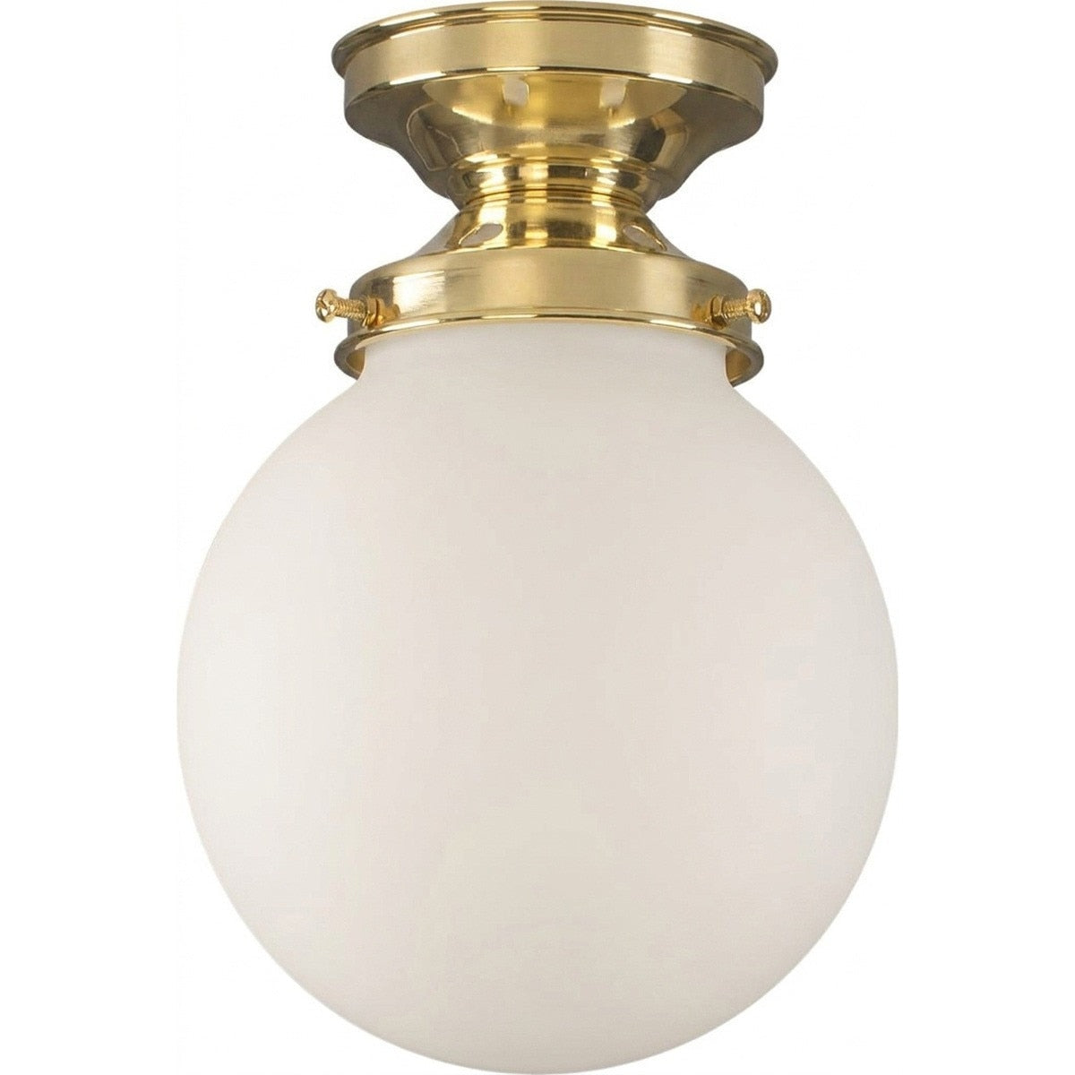 Lighting Insprirations Sphere 6" Opal Matte Batten Fix Polished Brass