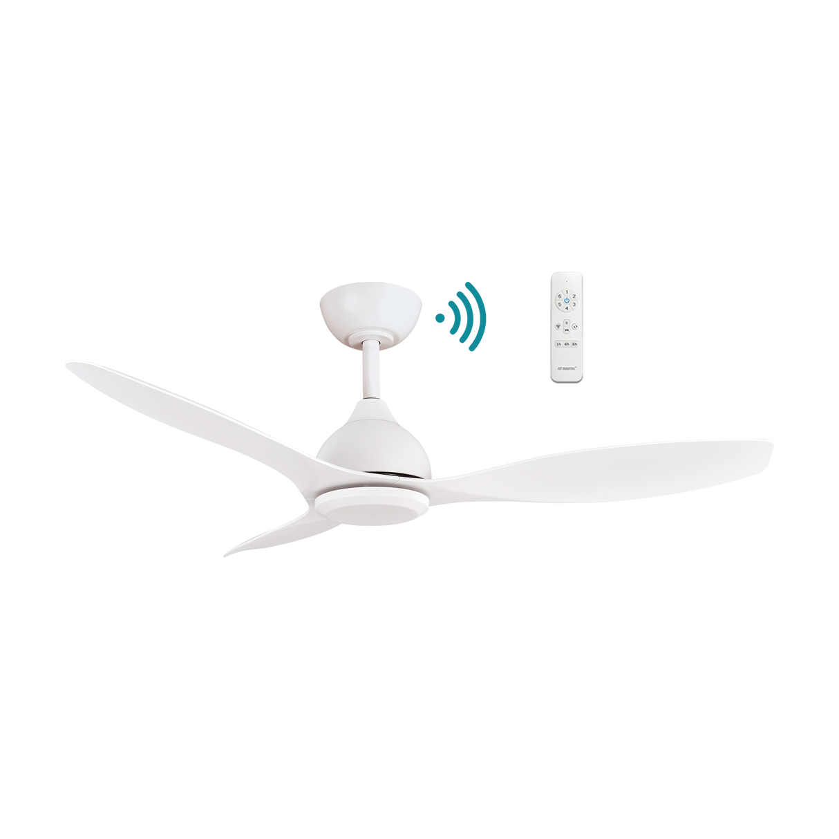 White Stylish Martec Elite smart ceiling fan for home