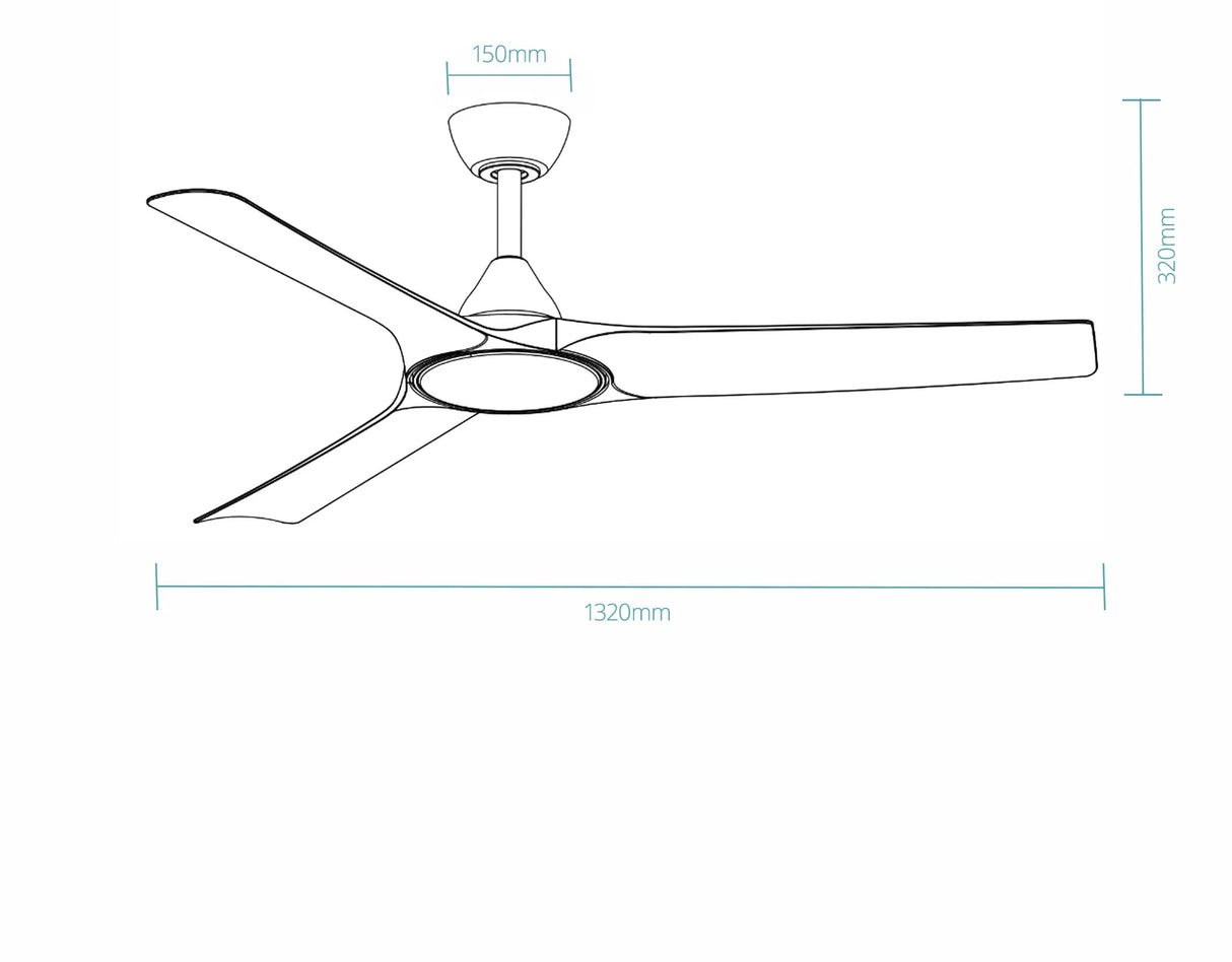 Martec Alpine DC 52″ Smart Ceiling Fan With WIFI Remote Control + LED Light