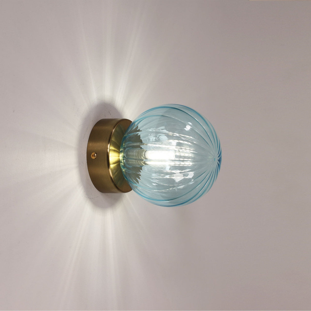 Orile Juni G9 IP44 Ribbed Optic Glass Wall Light