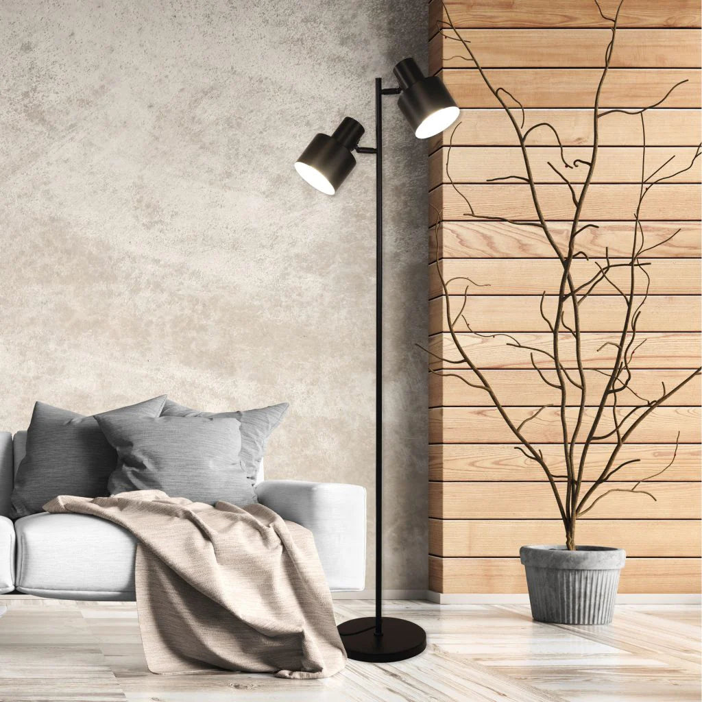 Oriel Ari Mid-Century Floor Lamp Black