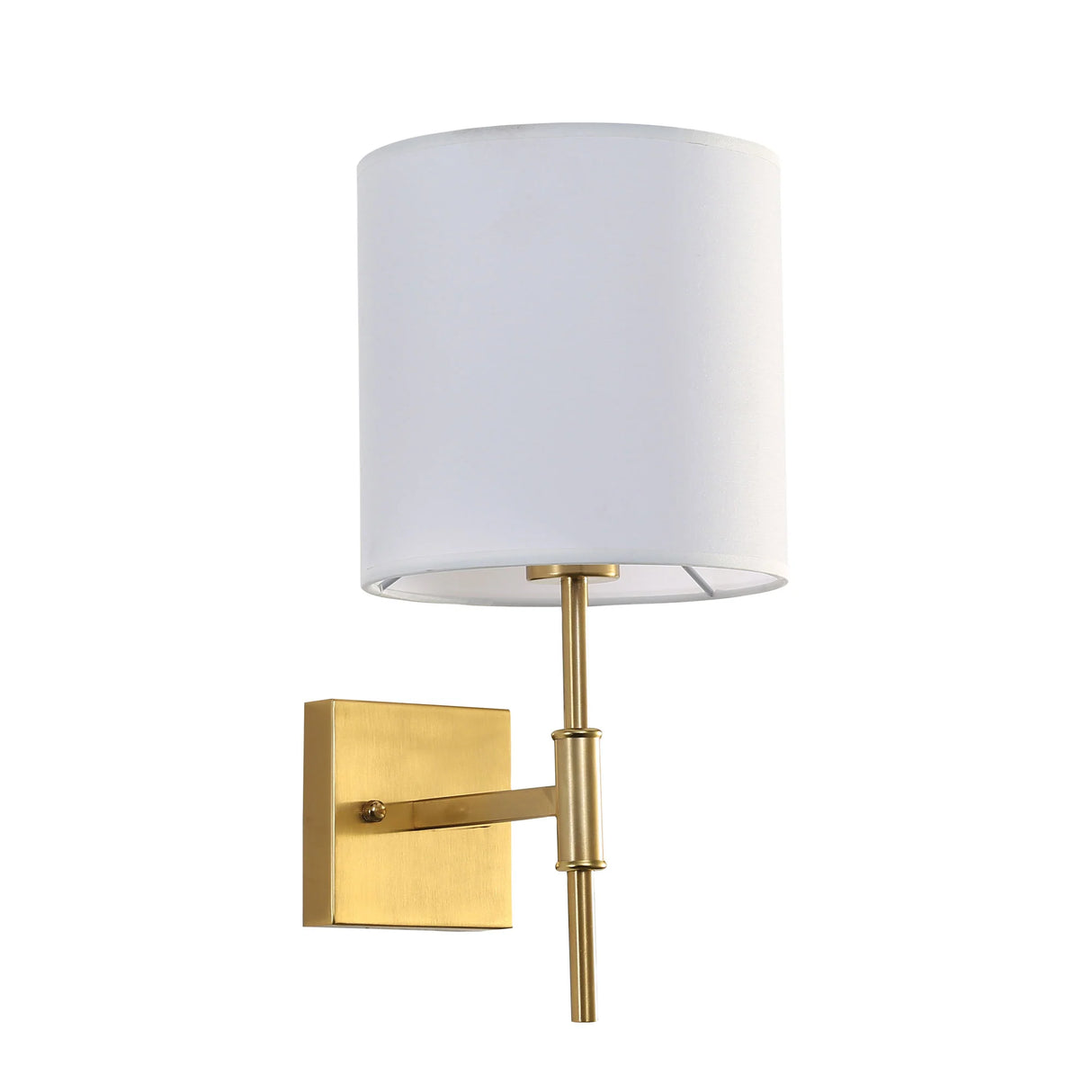 Oriel Bella Satin Brass Wall Sconce with Fabric Shade