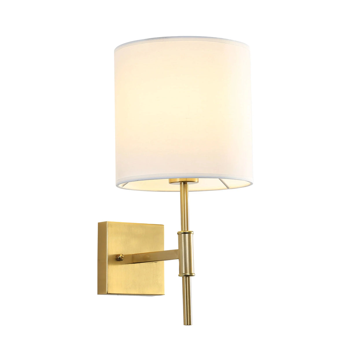 Oriel Bella Satin Brass Wall Sconce with Fabric Shade