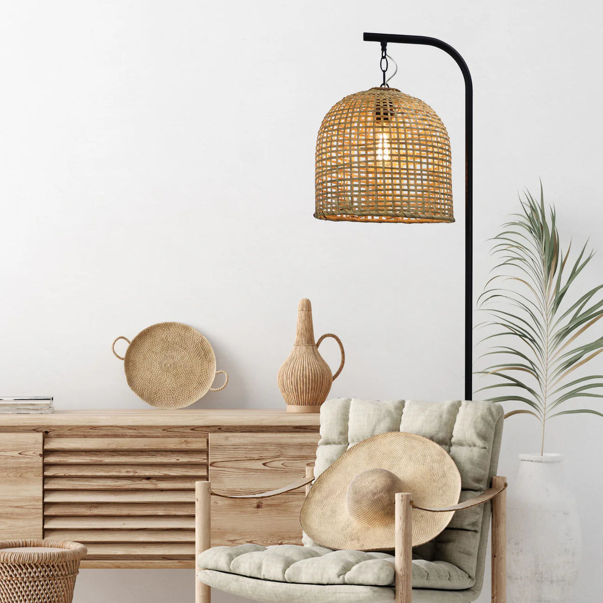 Oriel Lighting Jess Black with Batur Shade