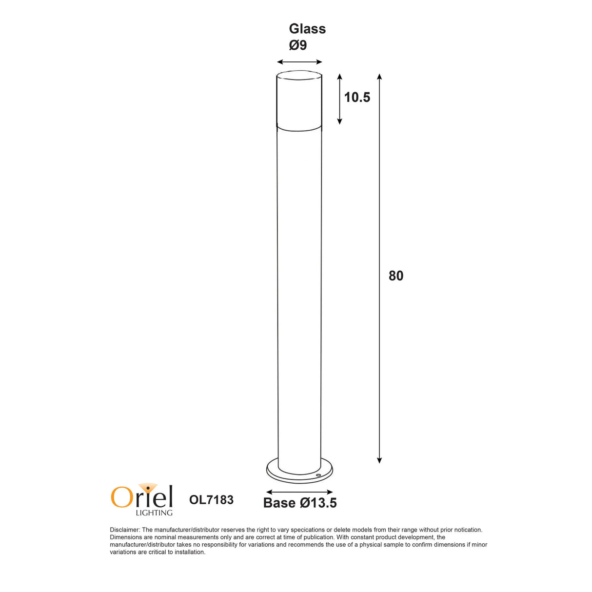 Oriel Lighting Wanaka 240V Bollard Light
