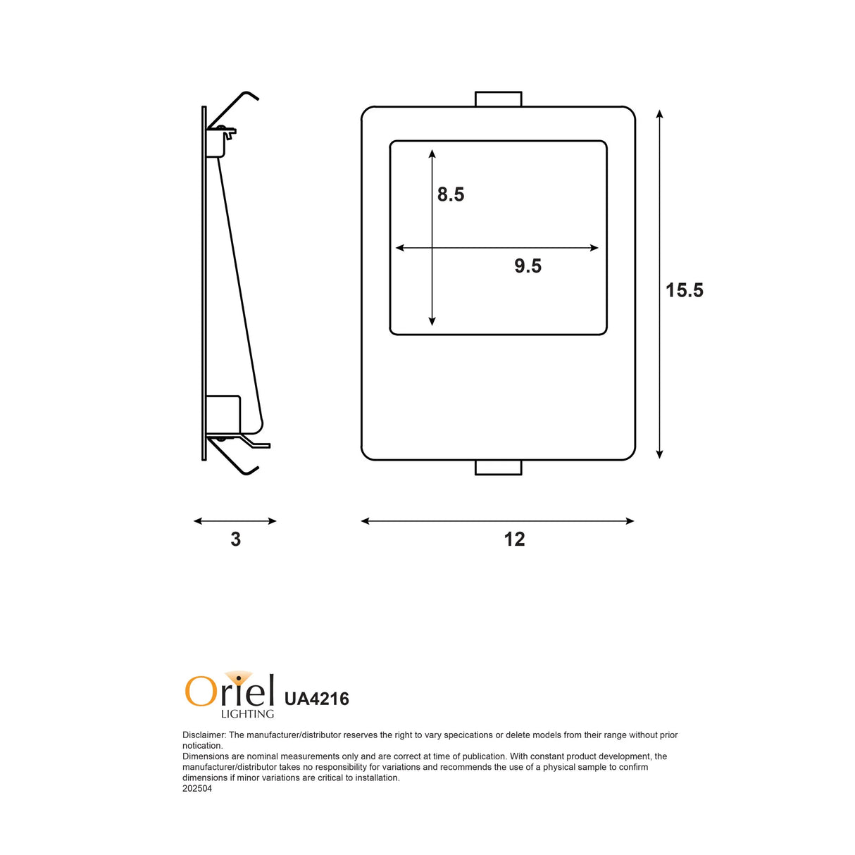 Oriel Peko.6 6W Tri-Colour Recessed Wall Light