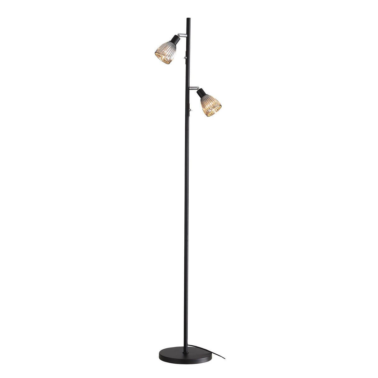 Oriel Alma Floor Smoked Glass Task Lamp