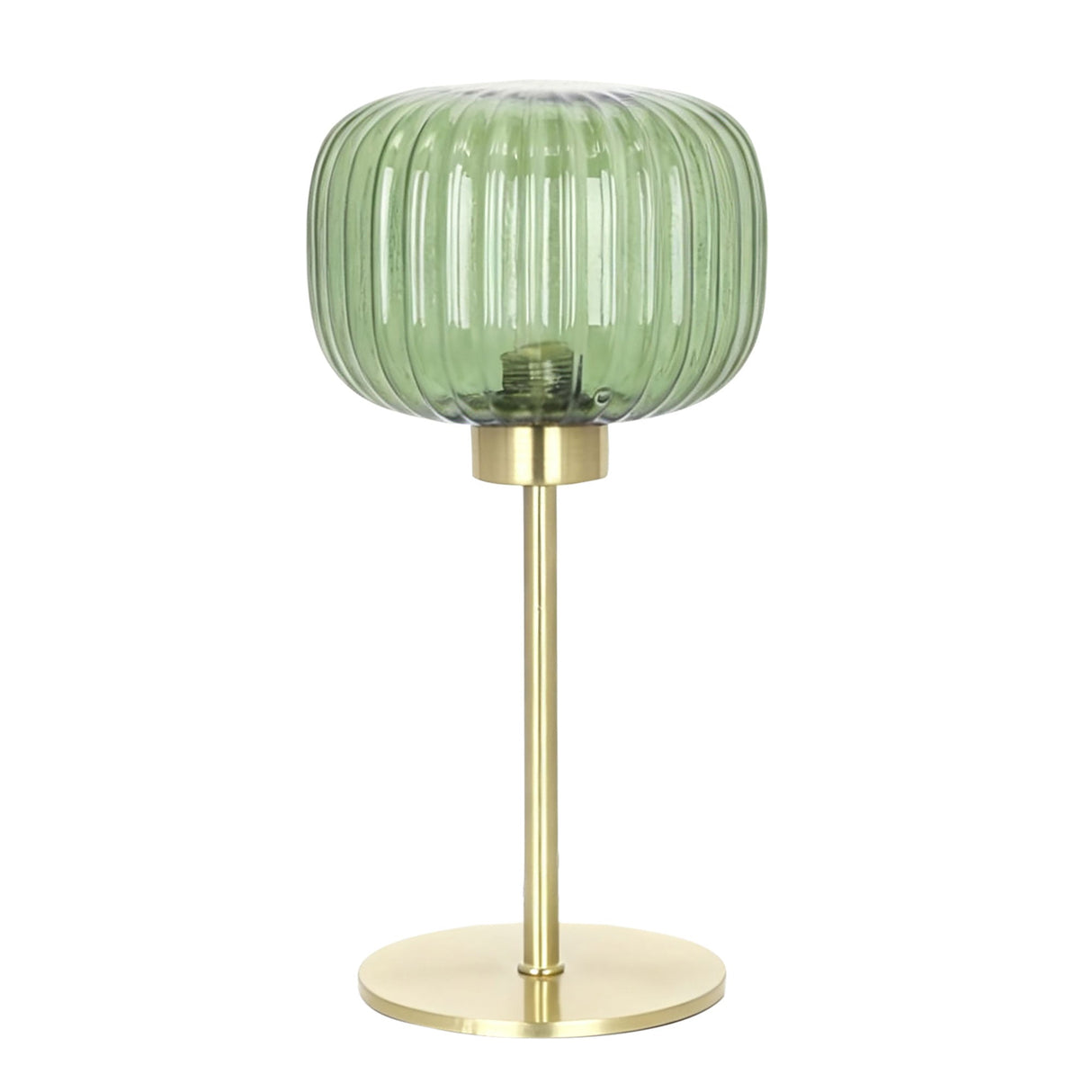 Oriel Alto Green Ribbed Optic Glass Table Lamp