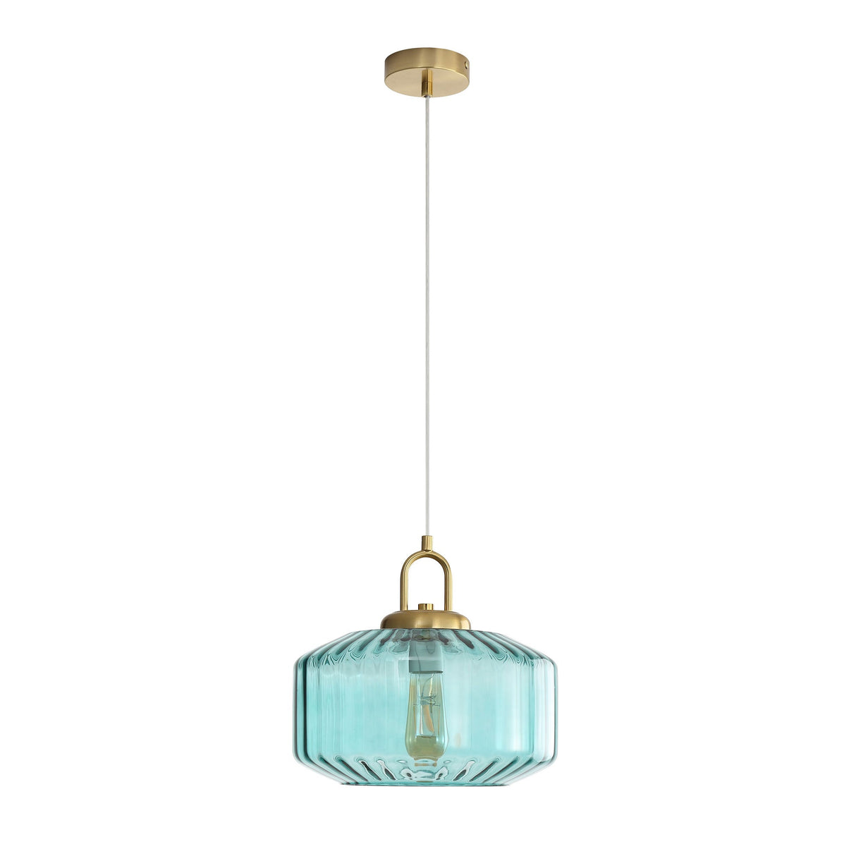 Oriel Clarise Blue Geometric Glass Pendant