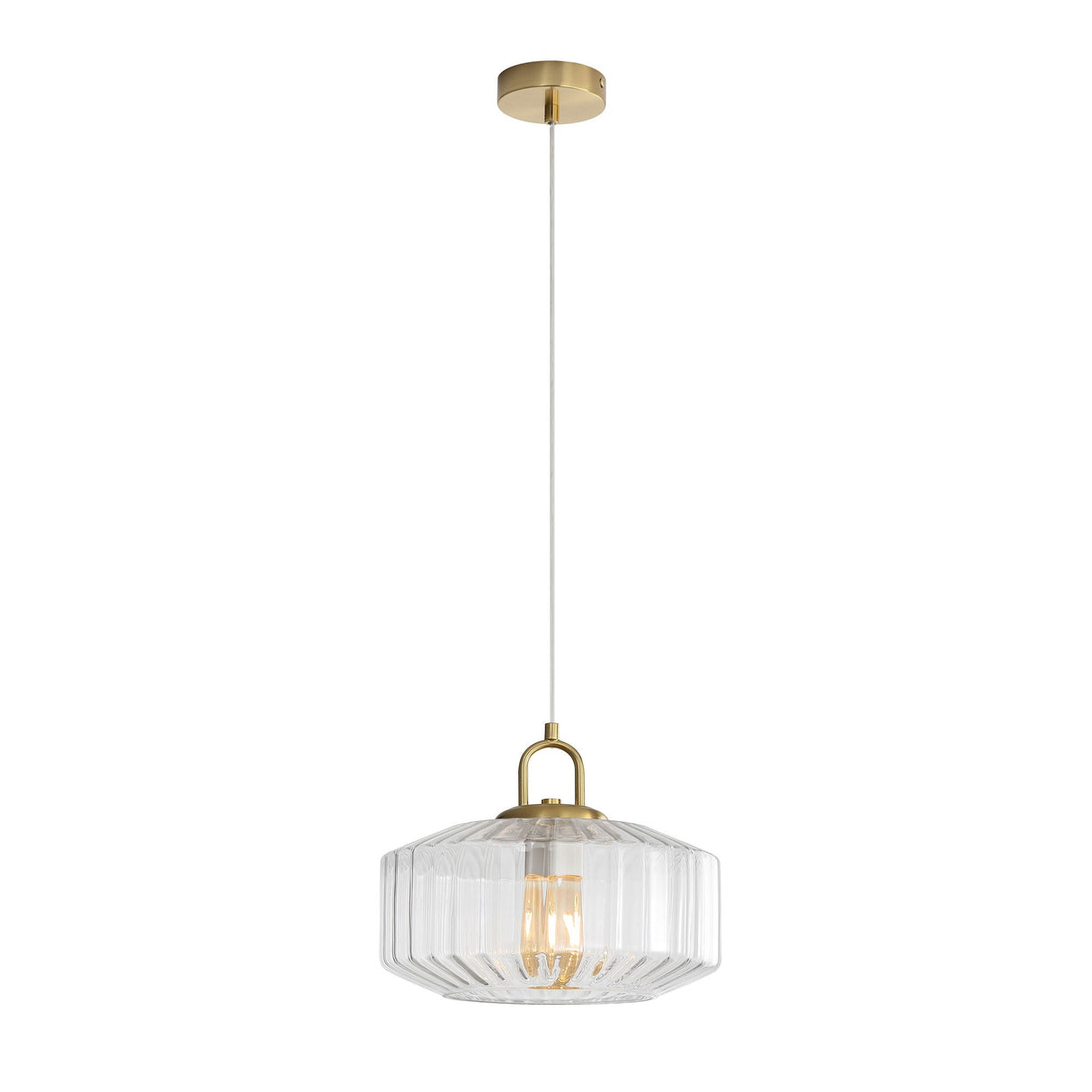 Oriel Clarise Clear Geometric Glass Pendant