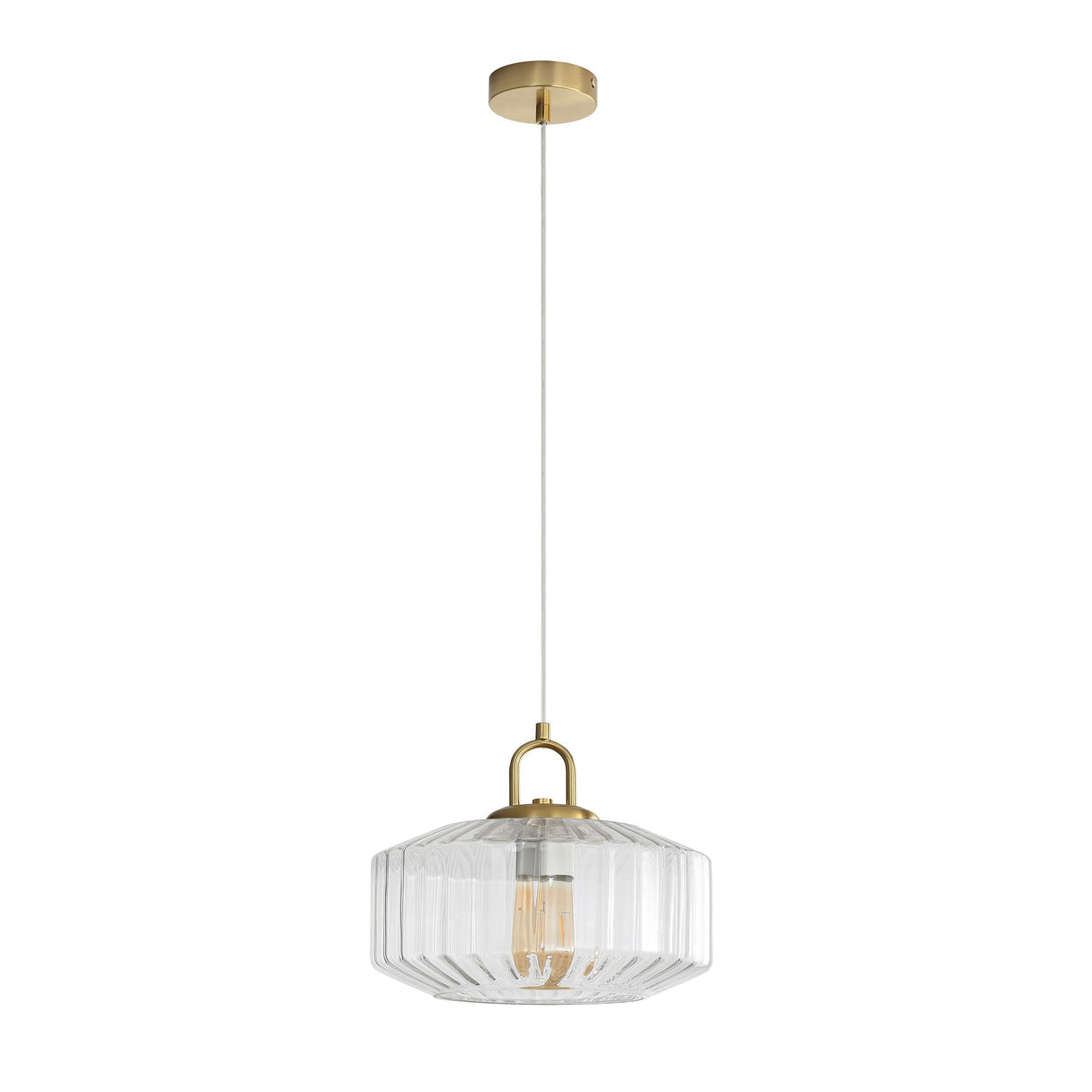 Oriel Clarise Clear Geometric Glass Pendant