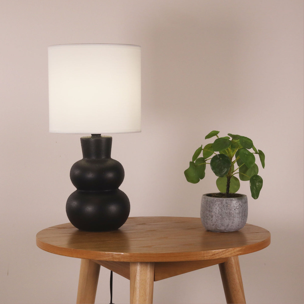 Oriel Holla Black Ceramic Table Lamp