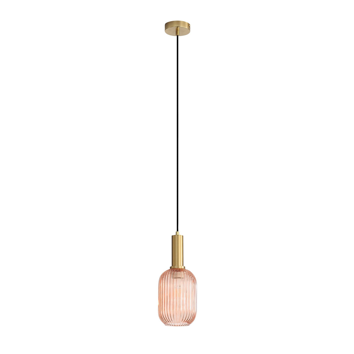 Oriel Luxe.130 Rust Ribbed Glass Pendant