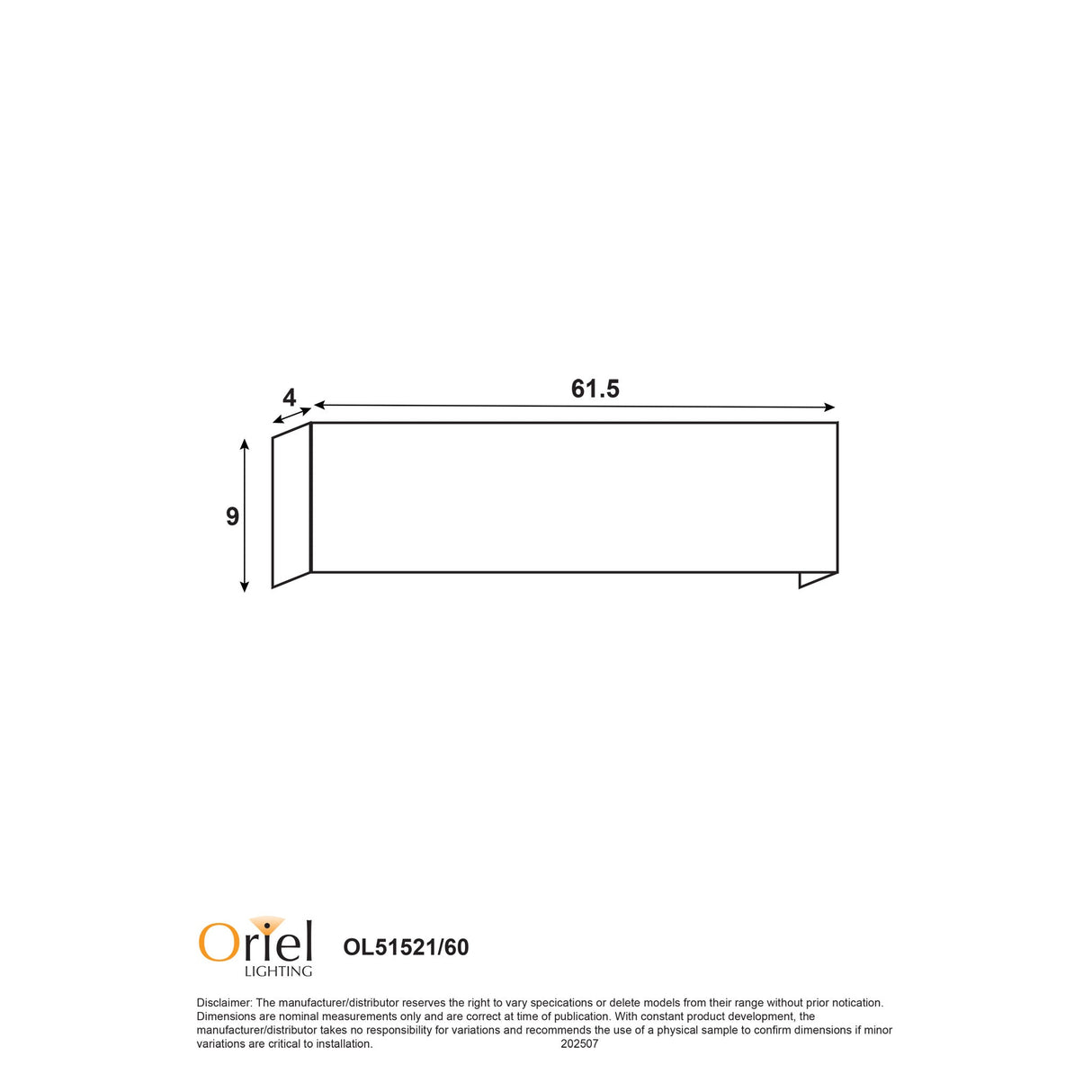 Oriel Rafter.60 Black Tticolour Led Wall Light