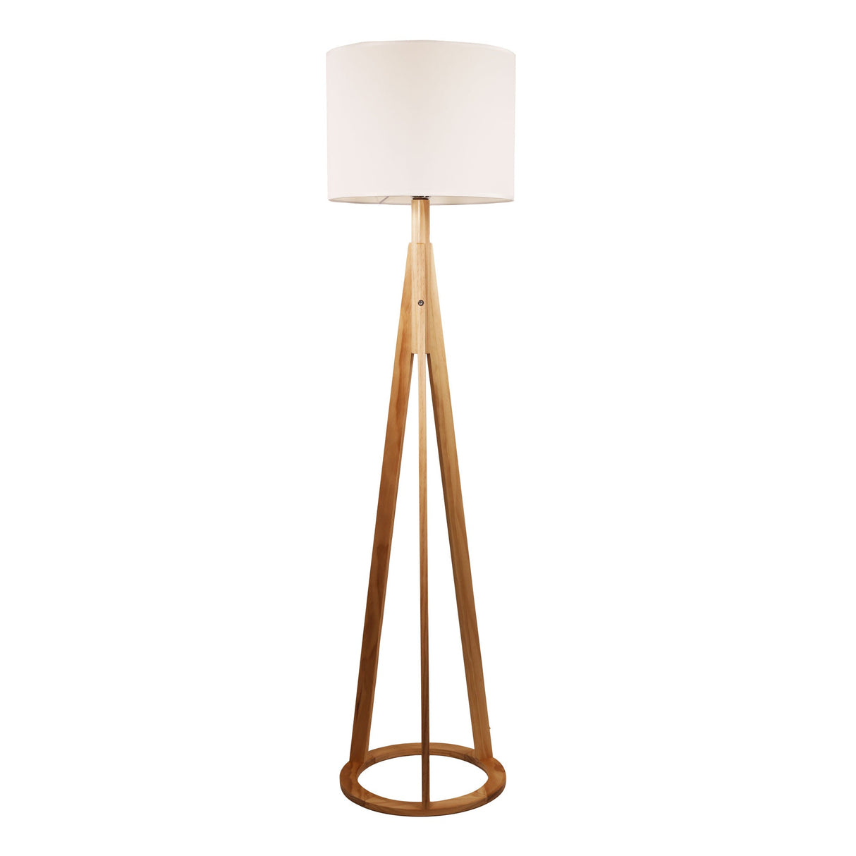 Oriel Stabb With White Drum Shade Floor Lamp