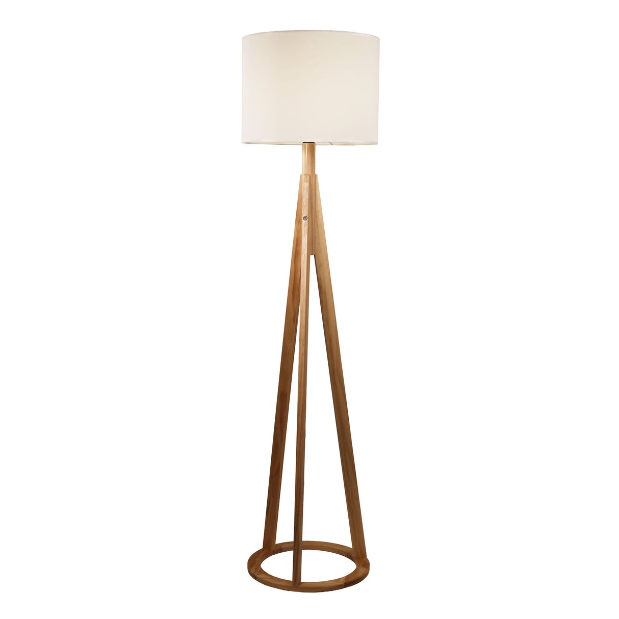 Oriel Stabb With White Drum Shade Floor Lamp