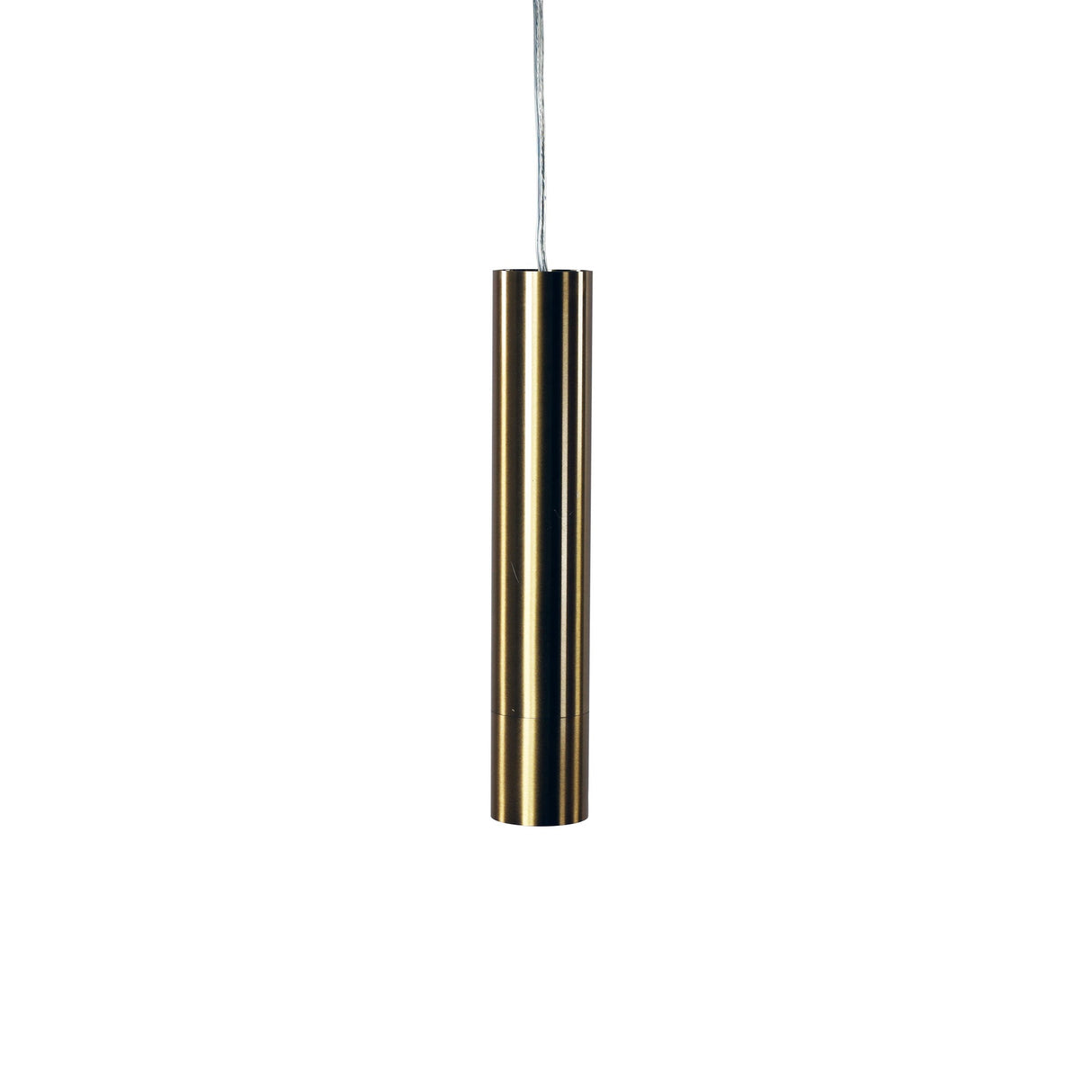 Oriel Tig Satin Brass Sleek Cylindrical Pendant