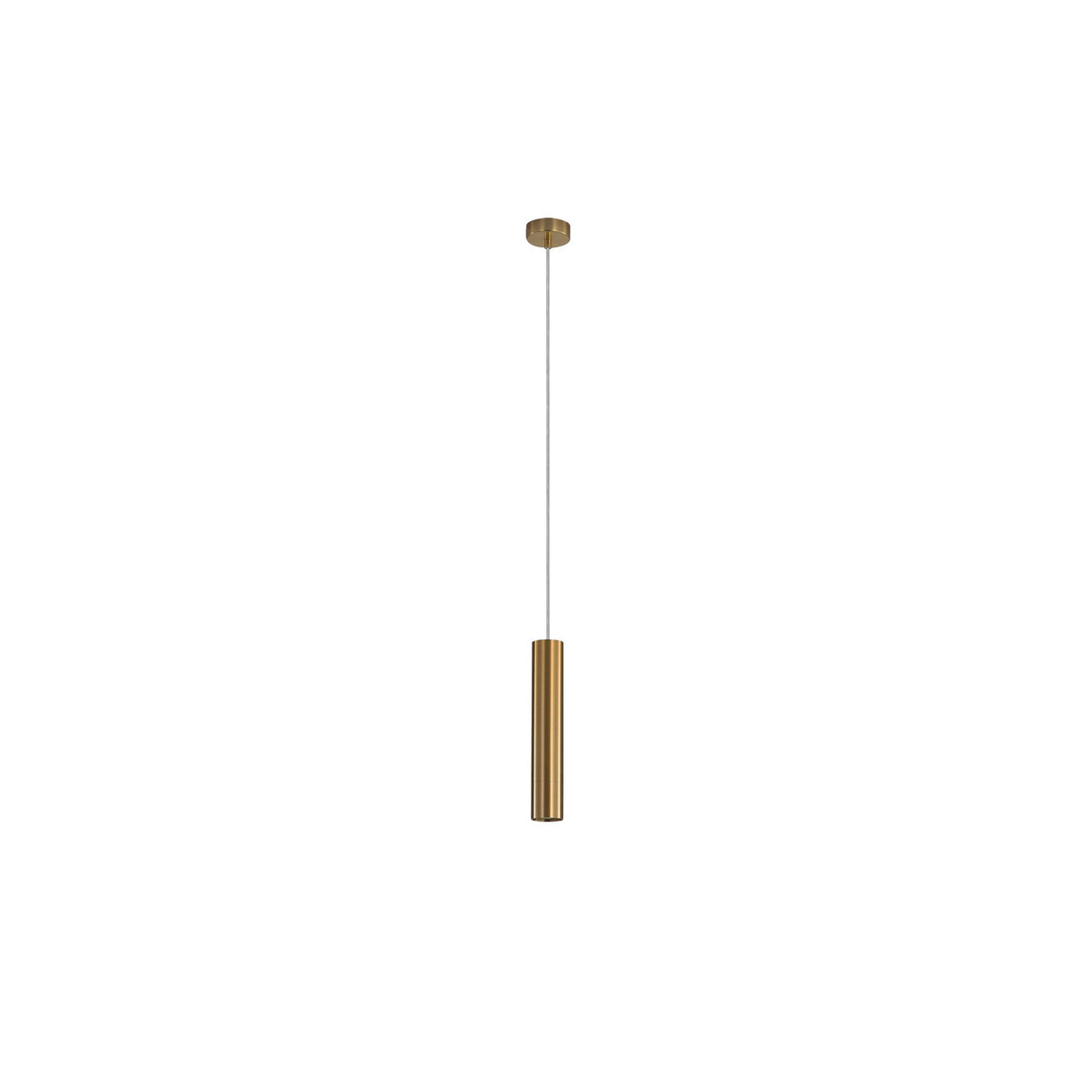 Oriel Tig Satin Brass Sleek Cylindrical Pendant