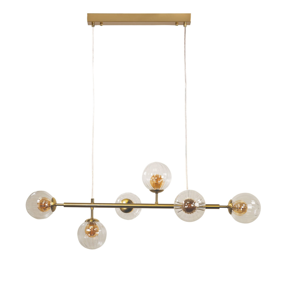Oriel Volli.6 Satin Brass 6 Light Optic Glass Pendant