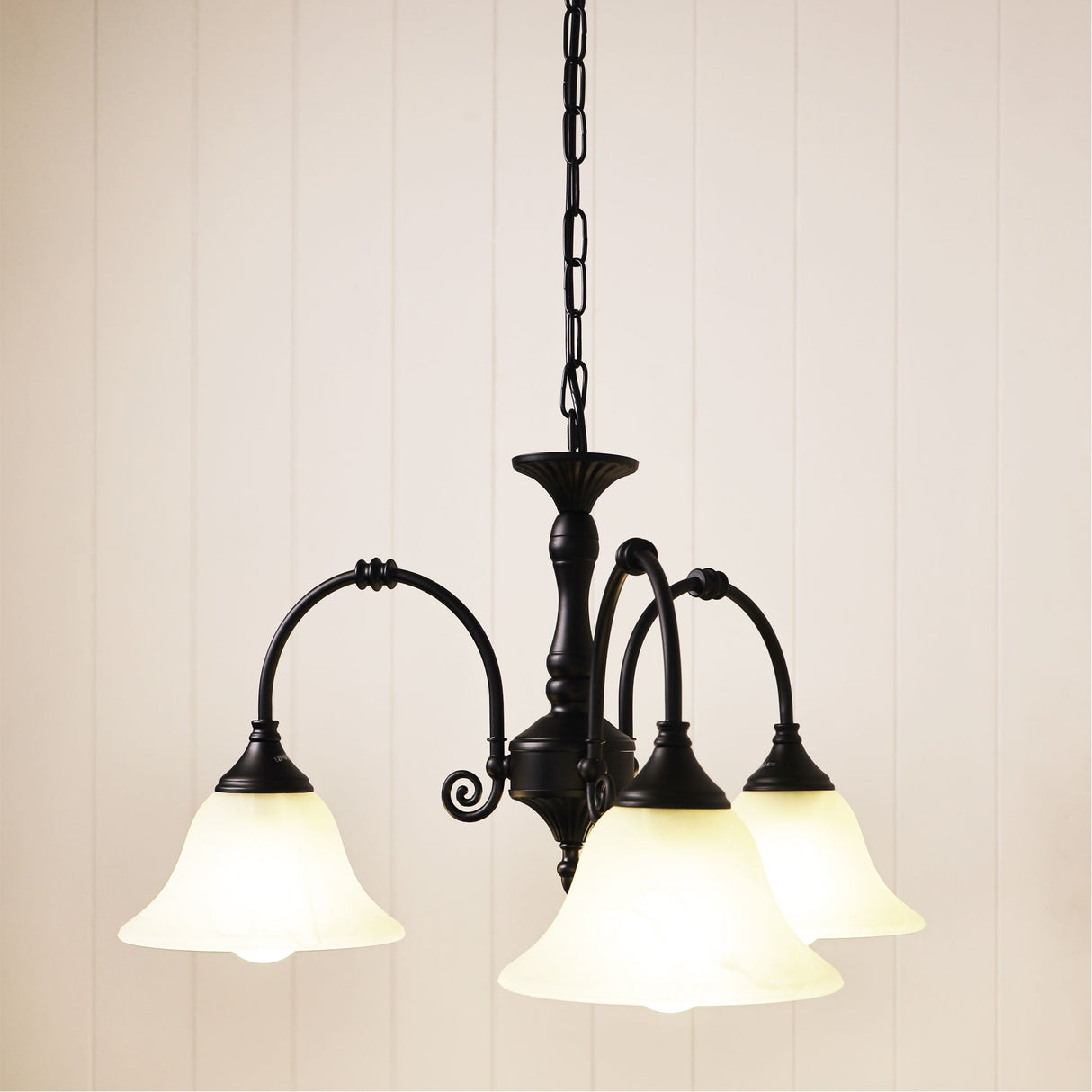 Oriel Woodgate Black Classic 3 light Pendant