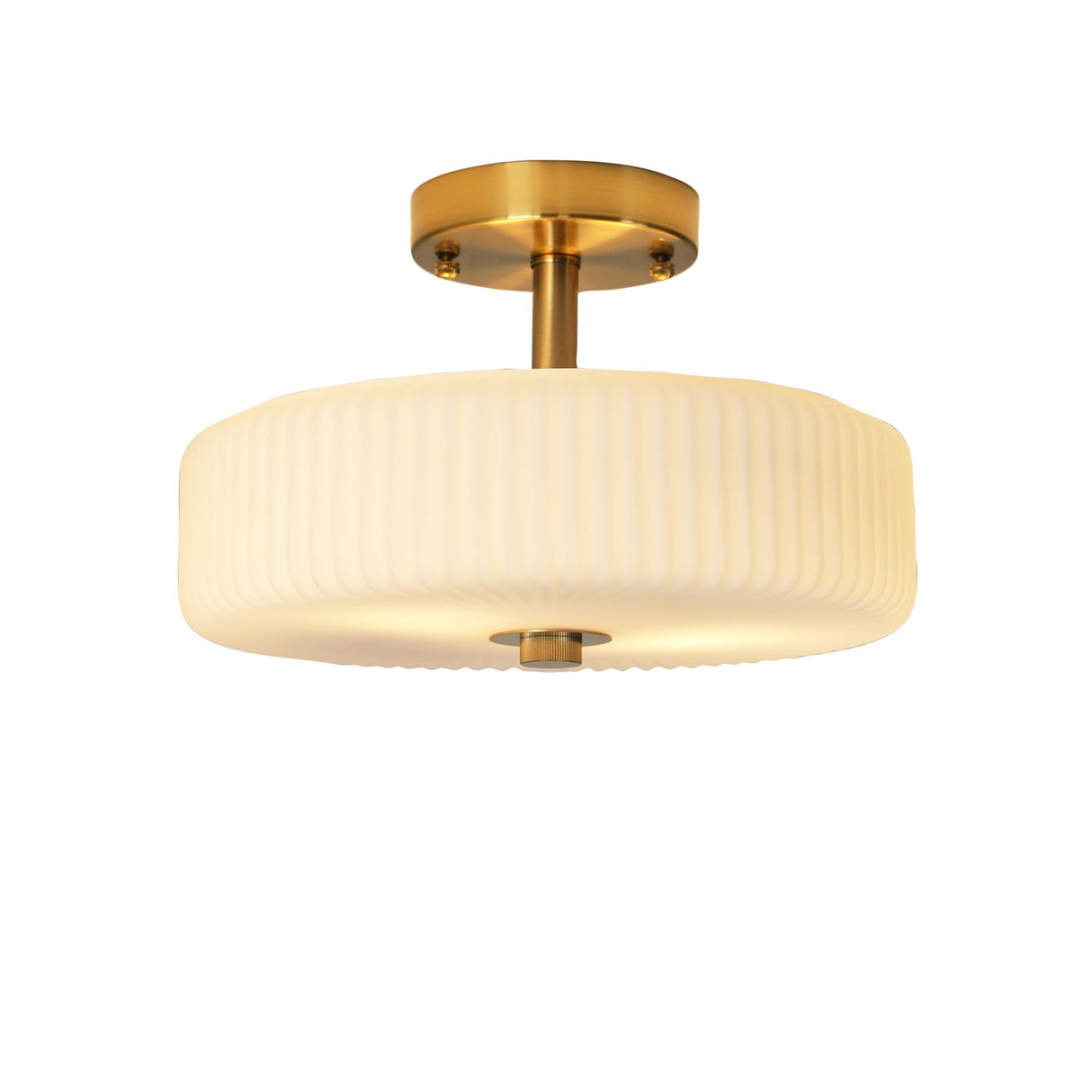 Oriel Worth Satin Brass Ribbed Glass CTC Pendant