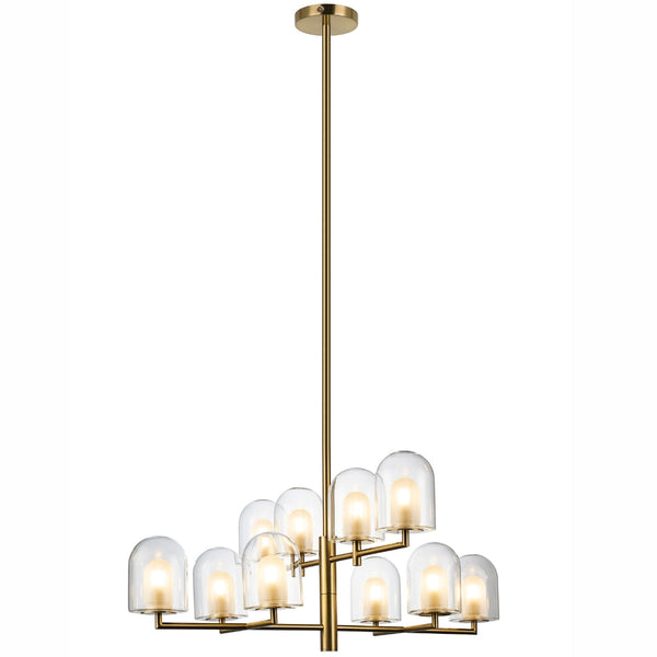 V&M EURO Satin Brass LED Pendant Light 10 Light