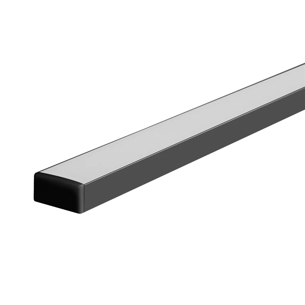 Energy-efficient Domus LP 2010 SM 1 meter LED strip for home use with black and silver finish on a white background