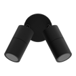 Black Domus Shadow 2 light adjustable GU10 spotlight 240V on a white background