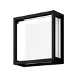Black Domus YORK-12 12W LED square wall light with IP65 rating on a white background