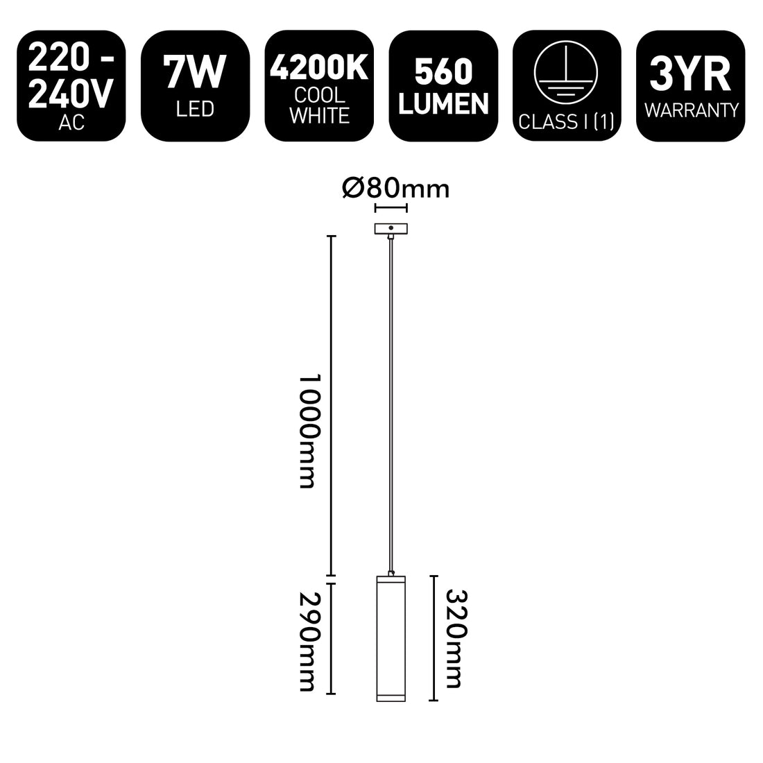 Technical specifications and dimensions of a light fixture on a white background