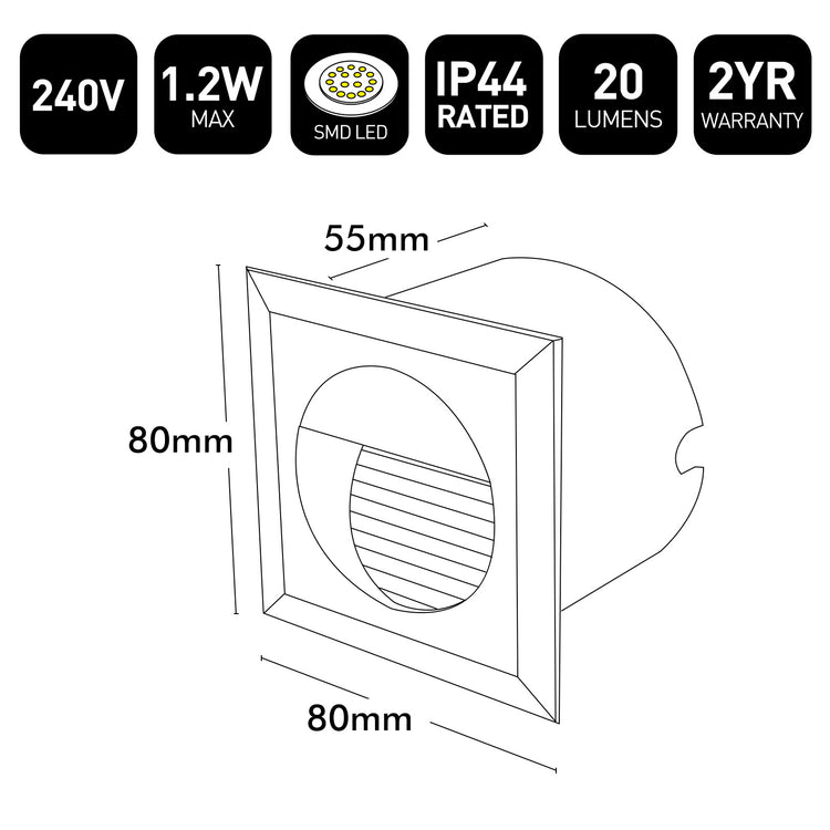 Technical diagram of a light fixture with dimensions and specifications on a white background