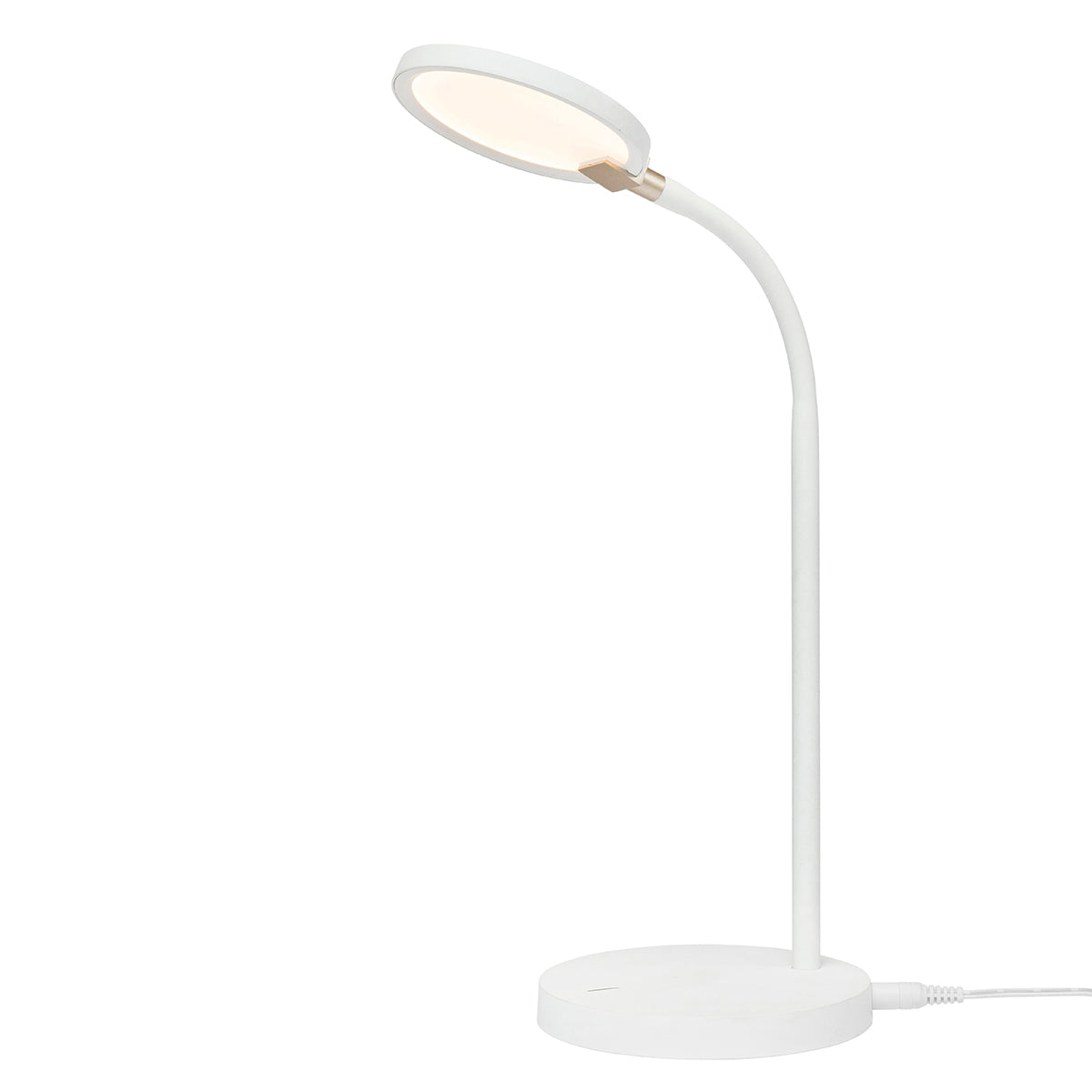 White LED desk lamp on a white background