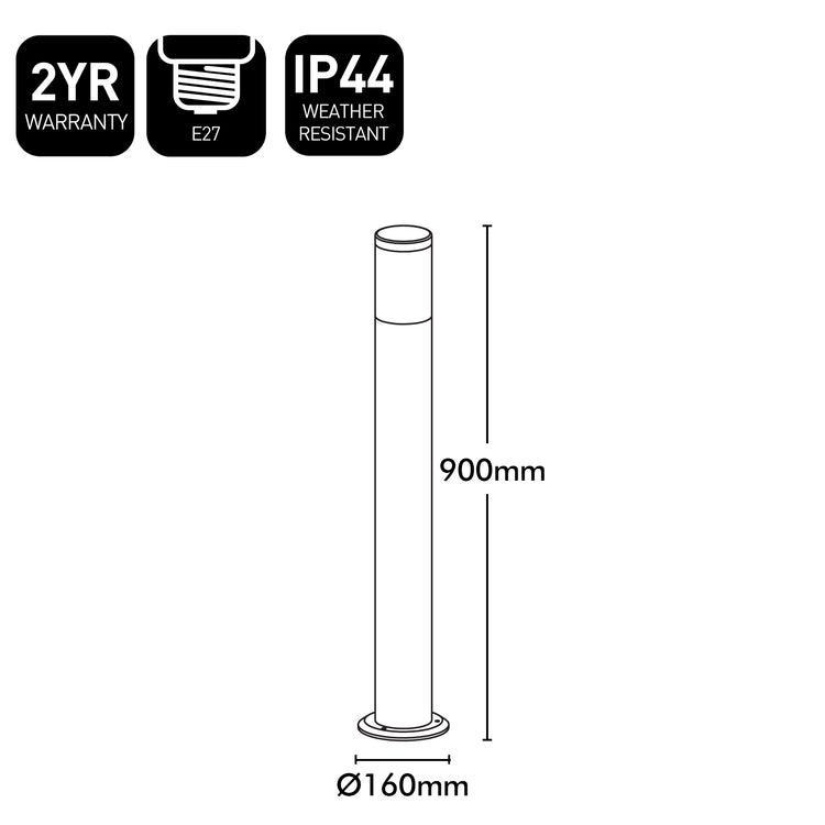 Brilliant Stainless-Steel Portico 900mm Louvered Bollard