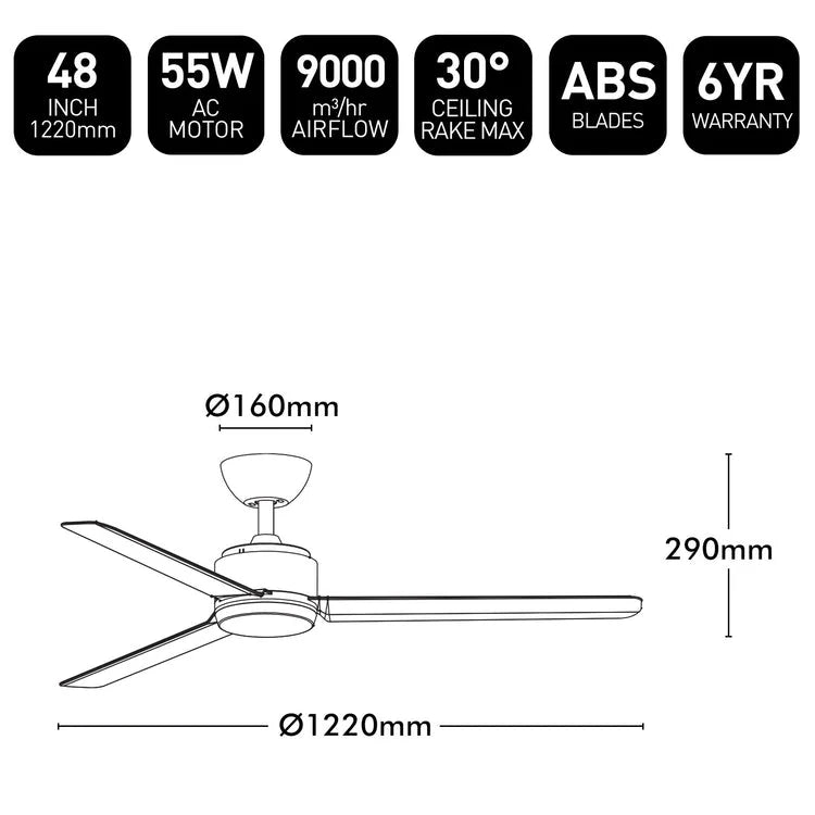 Brilliant Solana 48" AC ABS Ceiling Fan