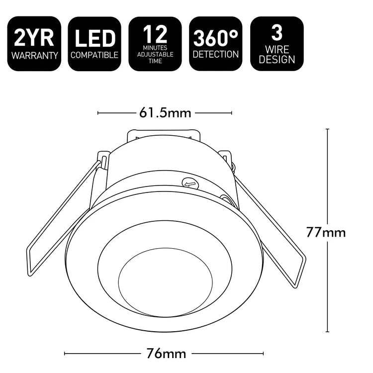 Brilliant White Eye-360° Microwave Security Sensor