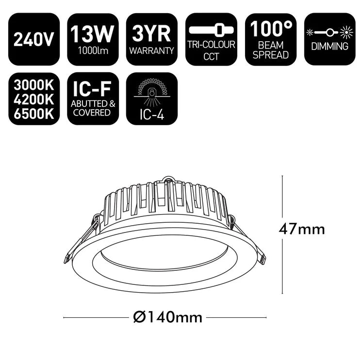 Brilliant White Ramsis Series II 13W Downlight