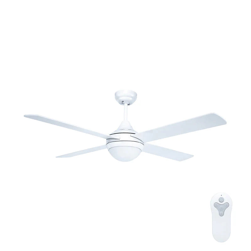 Brilliant White Tempo Plus 52'' AC Ceiling Fan with Light and Remote