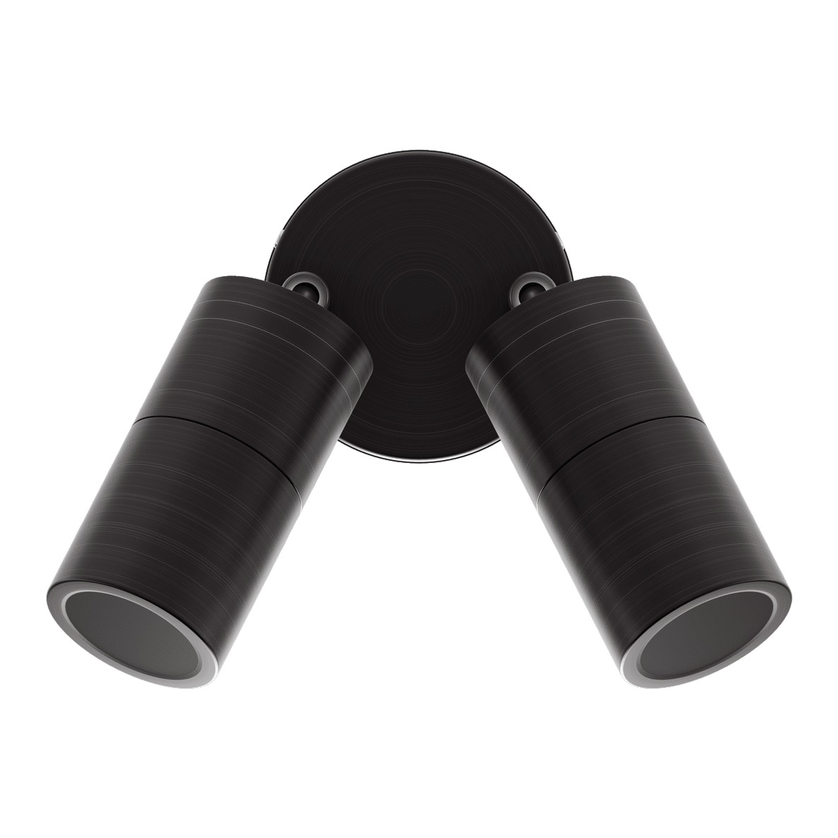 Bronze Domus Shadow 2 light GU10 dimmable adjustable spotlight two cylindrical lamps on a transparent background