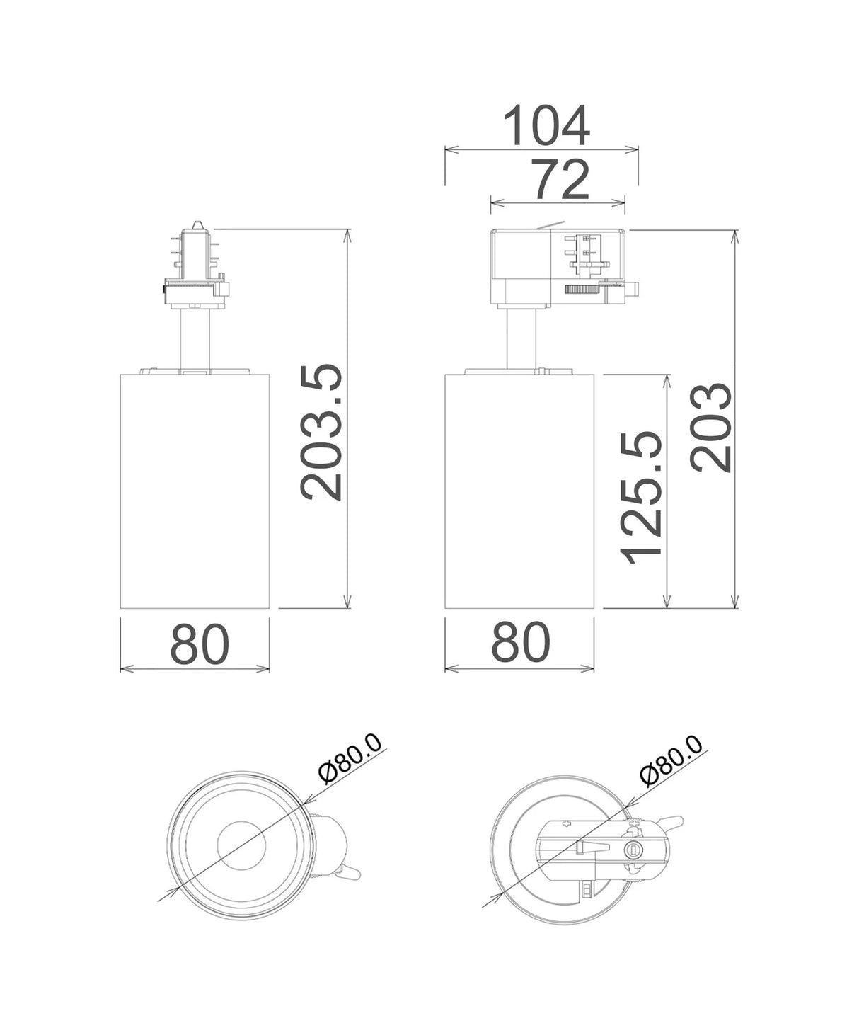 CLA 4 Wire 3 Circuit LED Tri-CCT Dimmable Adjustable Track Heads