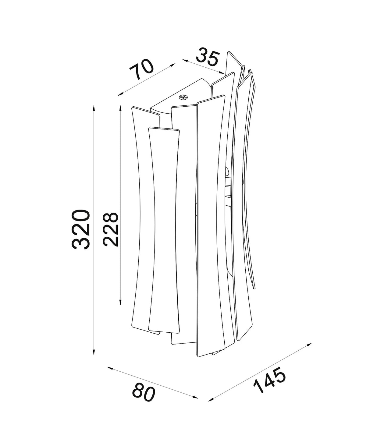 CLA BAGOTA City Series LED Tri-CCT Interior Curved Shape Dimmable Wall Light