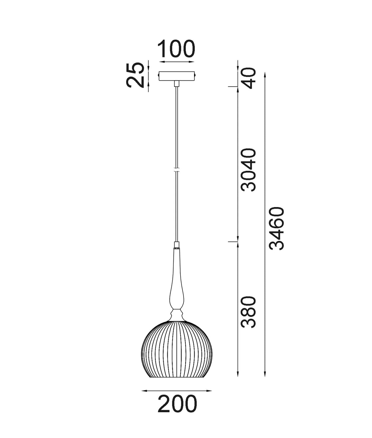 CLA CALIZ Interior Frosted Wine Glass Ribbed Pendant Lights