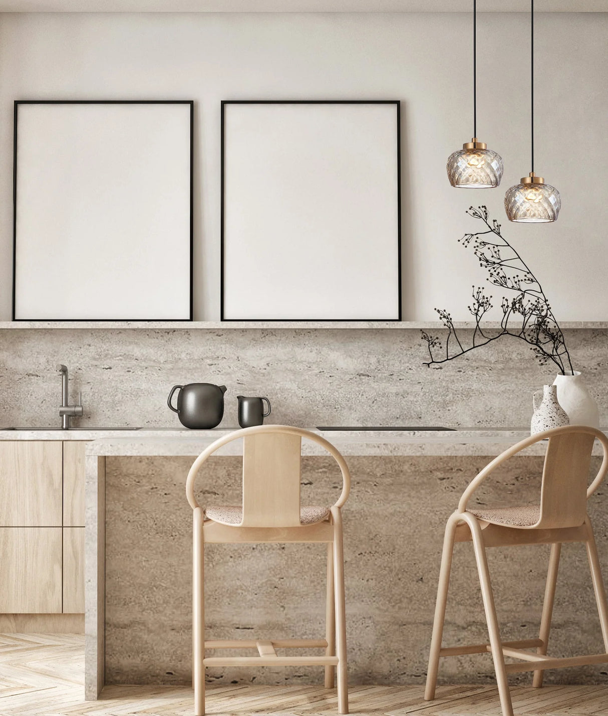 CLA CARAMELLE Interior LED Tri-CCT Glass with Segments Ellipse Pendant Lights