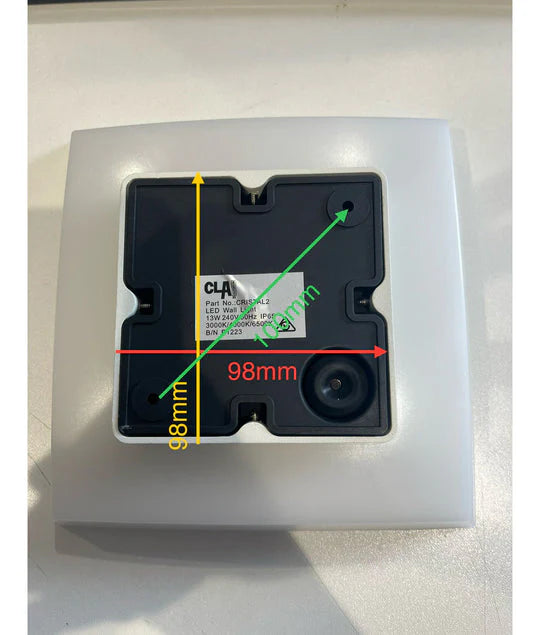 CLA CRISTAL LED Tri-CCT Exterior Curved Square Wall Lights IP65