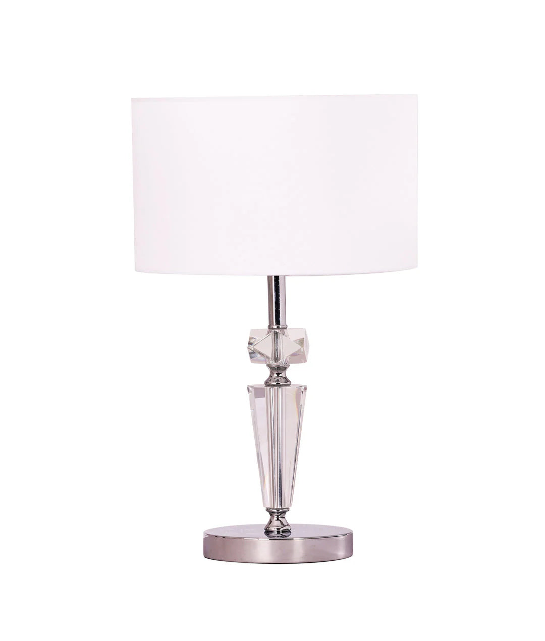CLA Cristallo Interior Drum Shade Chrome Rod with Crystal Highlight Table Lamp