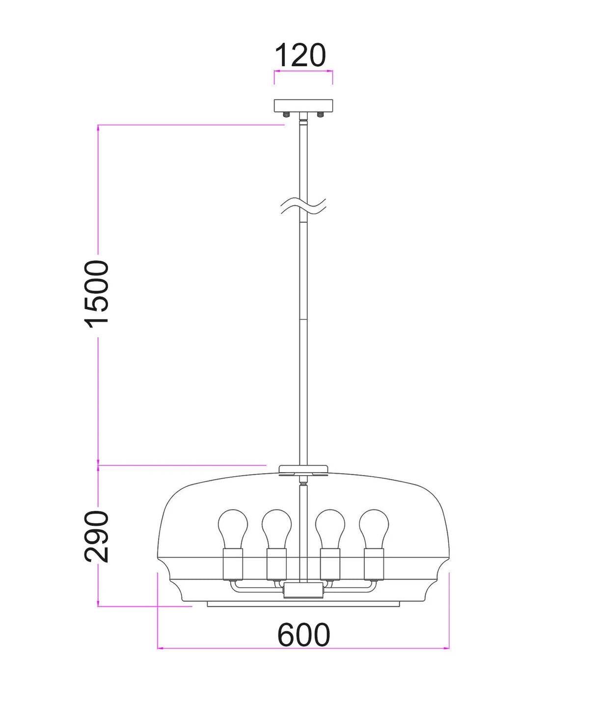 CLA CUAD Interior Amber Flat Top Dome Glass Shade Pendant Light