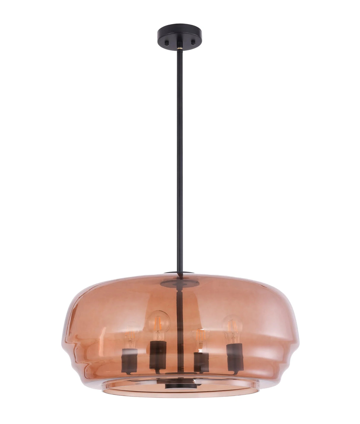 CLA CUAD Interior Amber Flat Top Dome Glass Shade Pendant Light