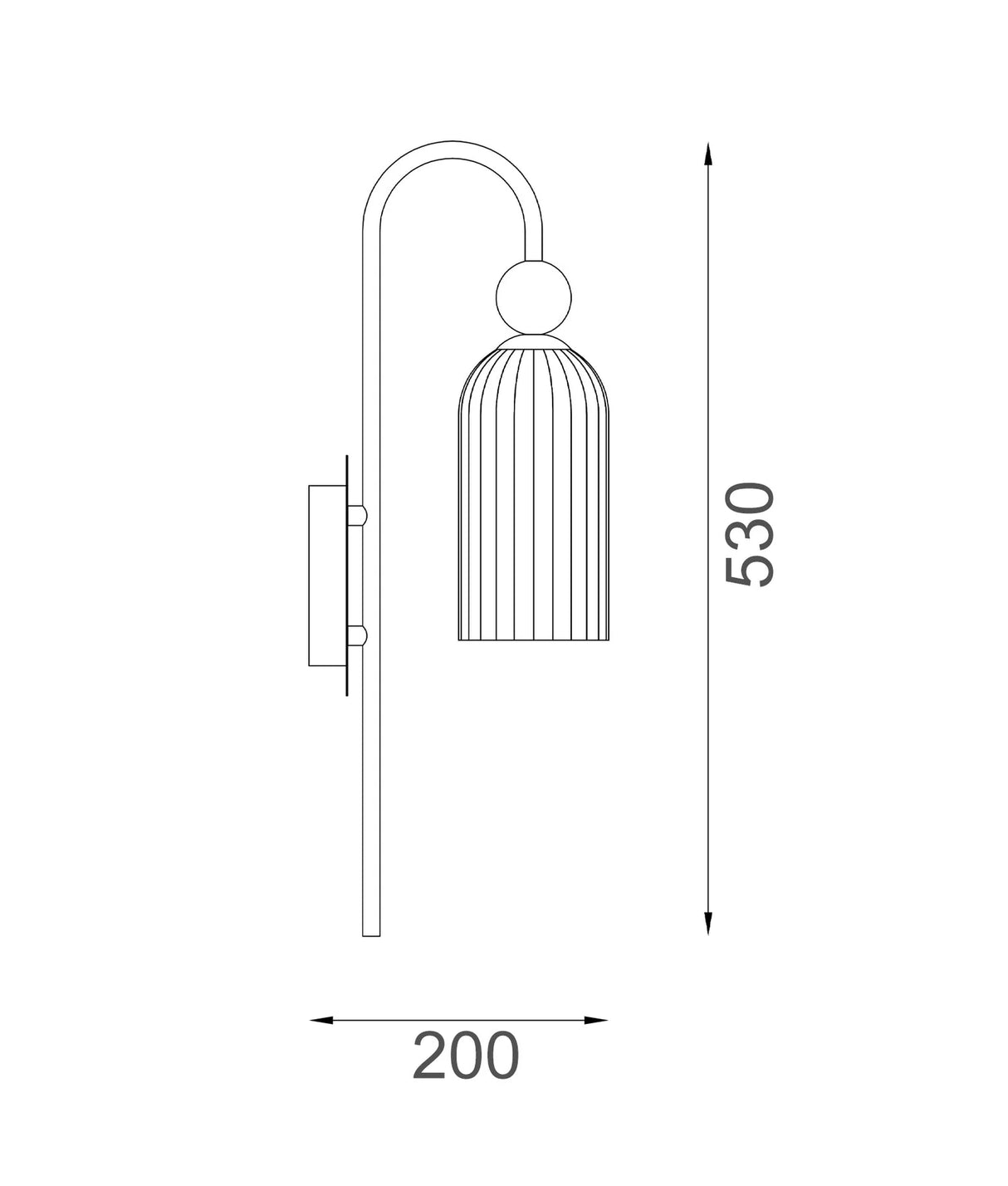 CLA Flauta Interior Round Top Cylinder Ribbed Wall Lights