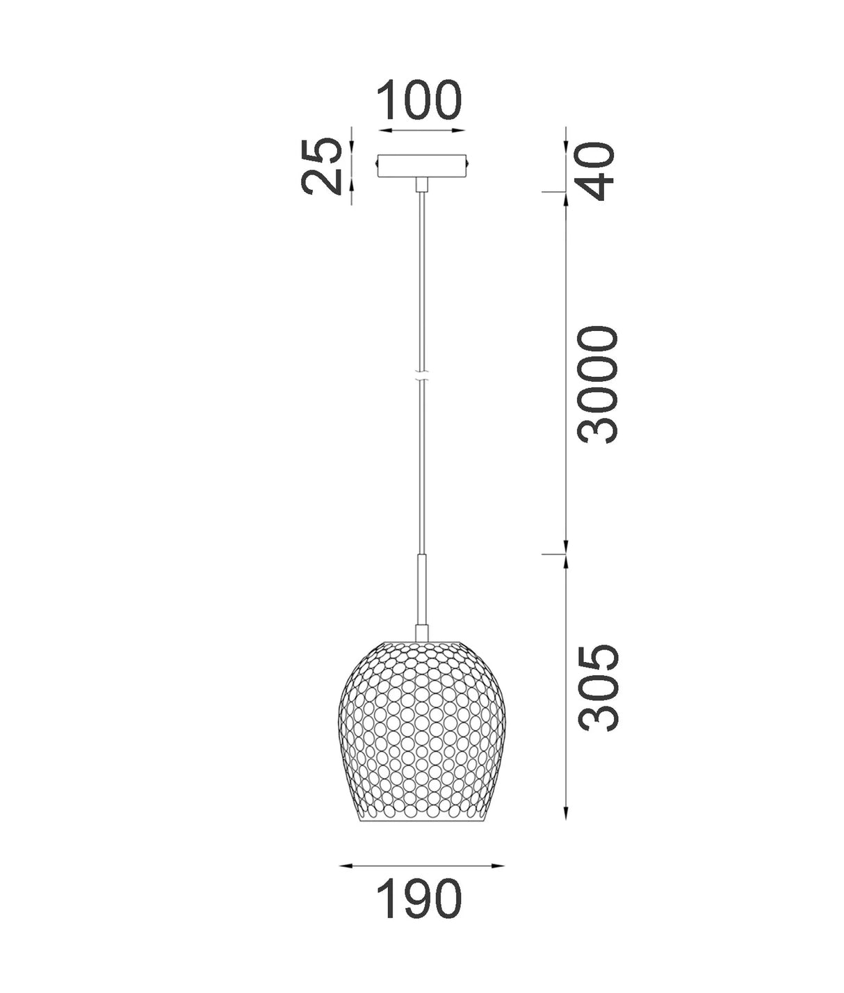 CLA FOSSETTA Interior Wine Glass Shape Dimpled Pendant Lights